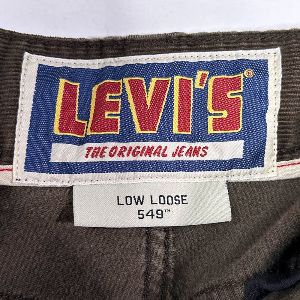 Levi's 549 Corduroy The Original Jeans Low Loose Brown Size 34x32 - Picture 7 of 16